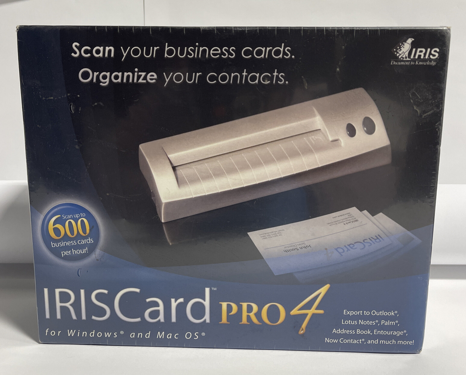 IRIS Card Pro 4 Business Card Scanner - New in Box