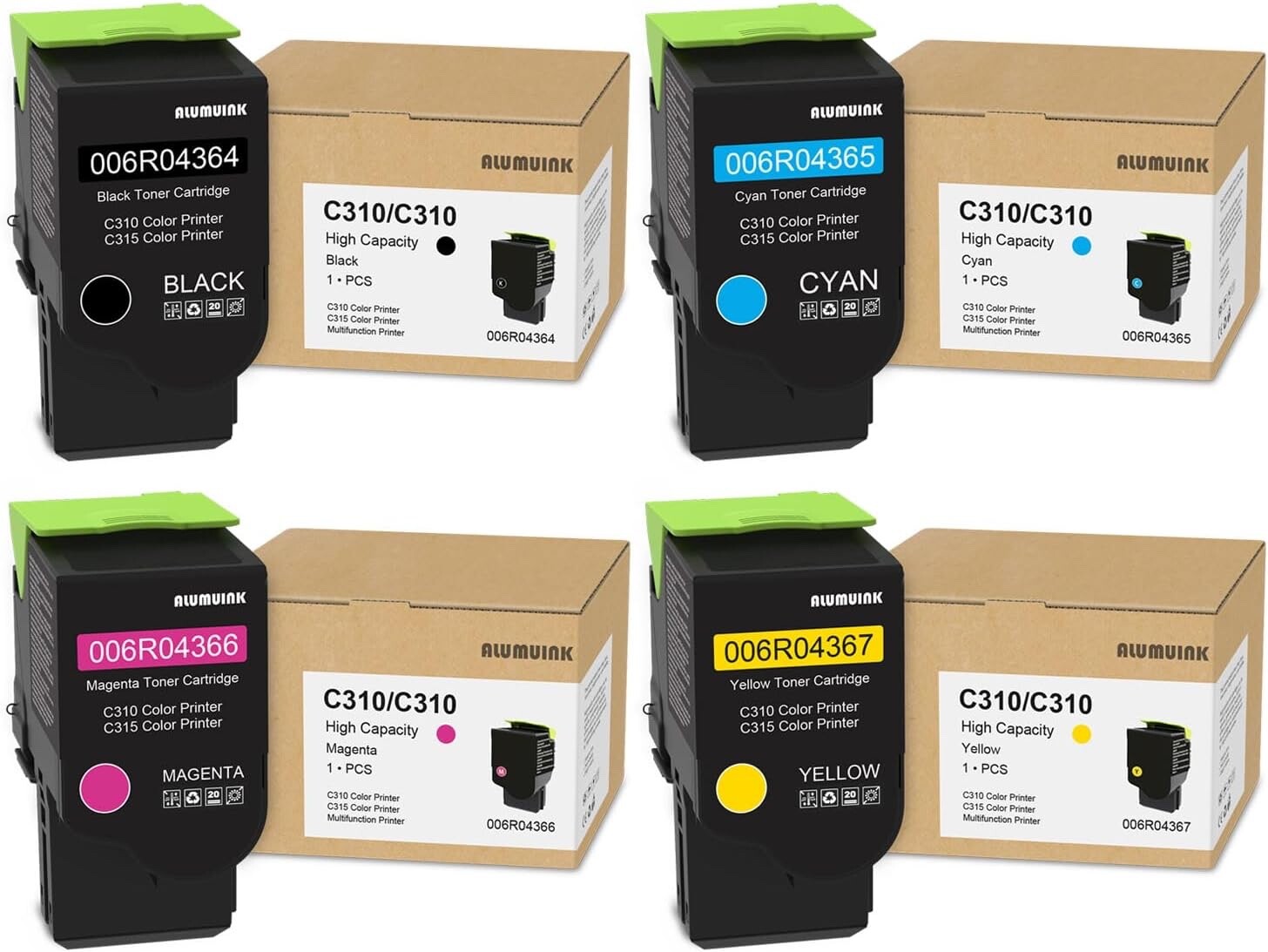 C310 C315 High Capacity Toner Cartridge Set (4-Pack BK/C/M/Y) Replacement