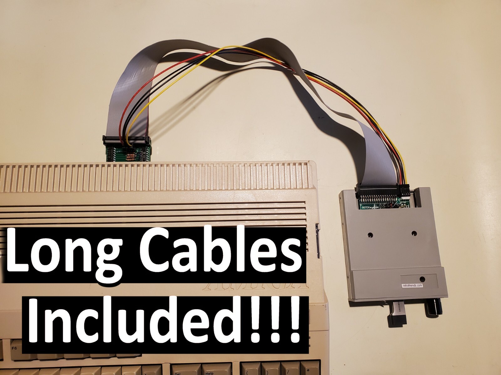 Amiga External Drive Adapter and LONG Cables. Works with Gotek and Amiga Drives