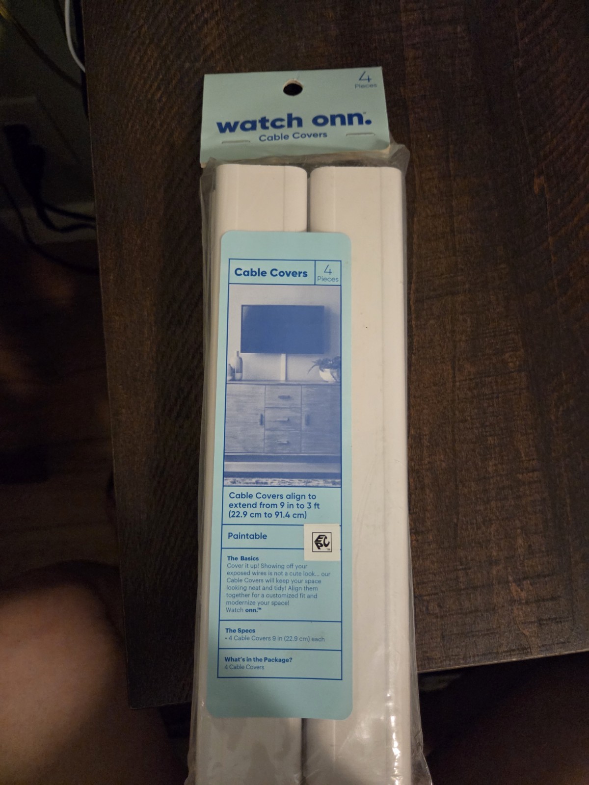 White Cable Covers  4 Pack,  Each 9 Inches Long