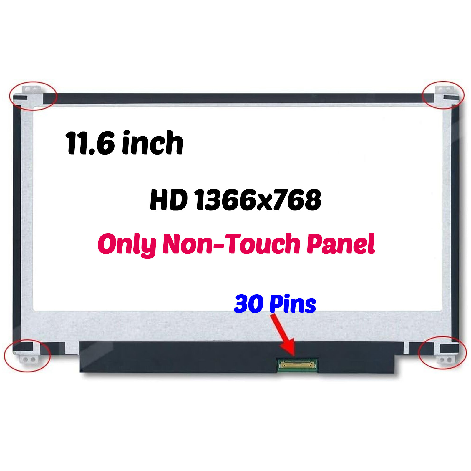 New N116BGE-EB2 REV. C3 LED LCD Screen Display 11.6" HD Top and Bottom Brackets