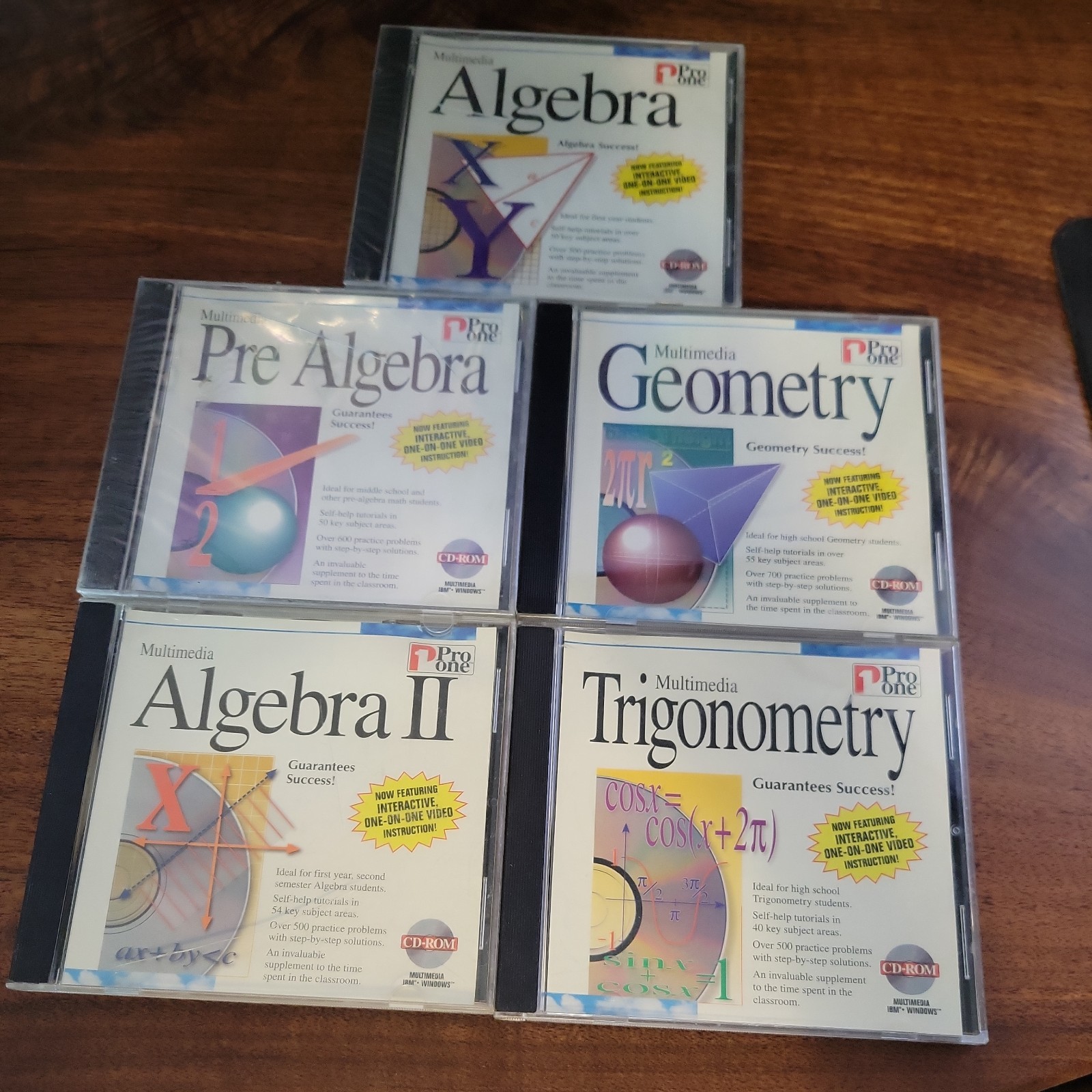 Pro One Multimedia Math Pre-Algebra Algebra Geometry Algebra 2 Trigonometry E1