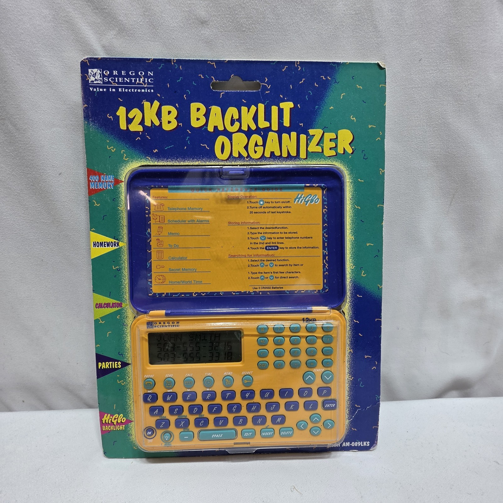 Vintage Oregon Scientific DB-139 12KB Organizer HiGlow Backlit New Sealed