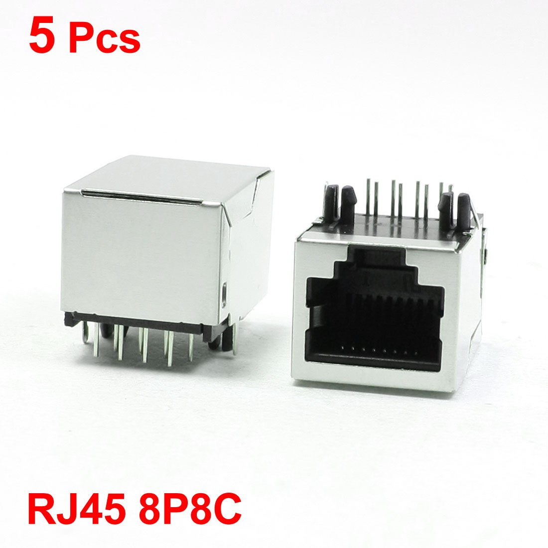 CAT5/5e/6 Computer LAN 8P8C RJ45 PCB Jacks Female Connectors 5Pcs New
