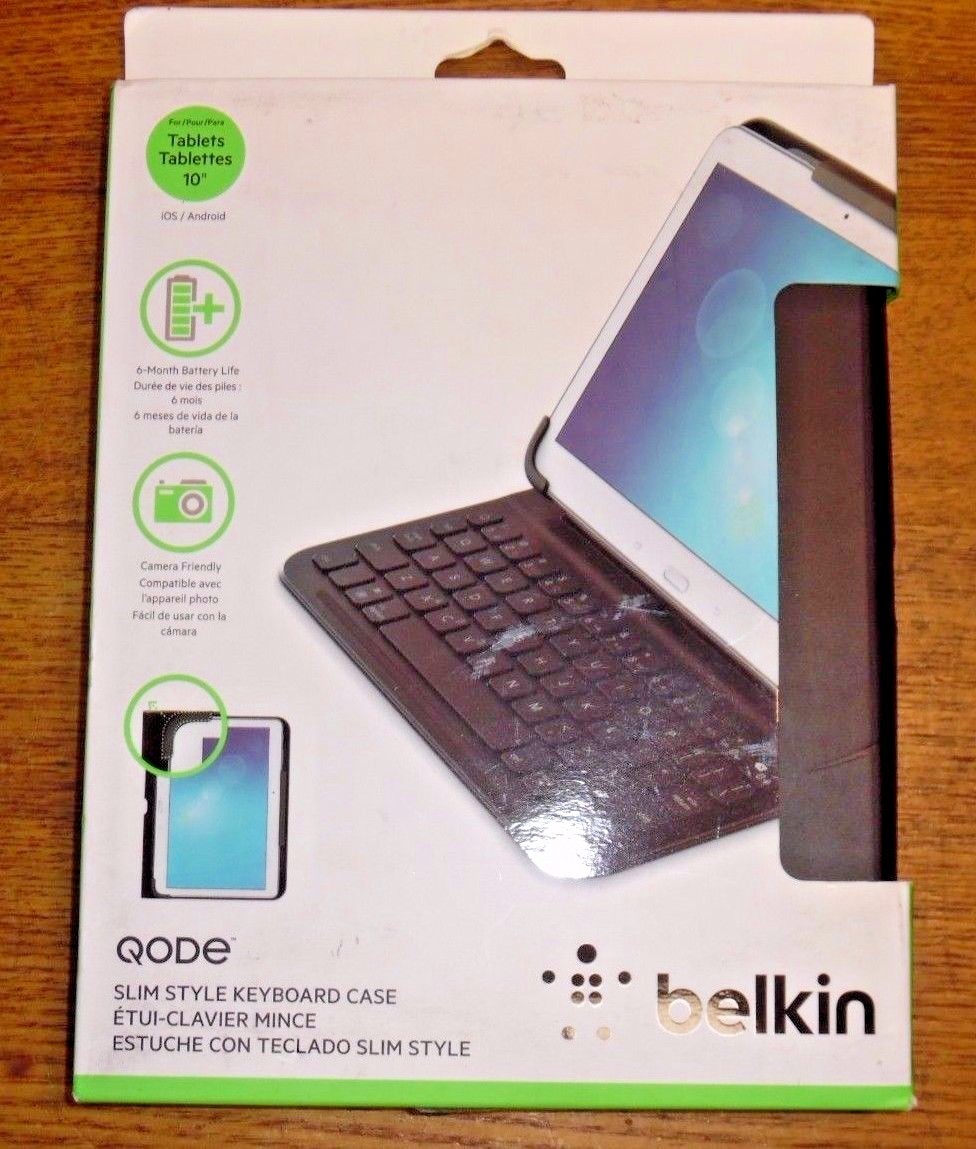 Unused But Scratched Belkin Qode Slim Style Keyboard Case For Tablets 10" IOS An