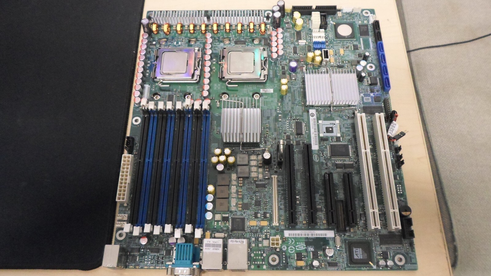 Intel S5000PSL Server System Board W/ 2x- Intel E5345 CPUs