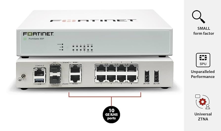 Fortinet FortiGate FortiWiFi 80F Network Security Firewall (FG-80F)