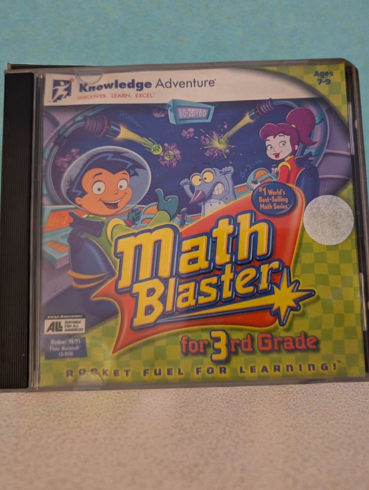 Math Blaster for 2nd Grade PC MAC CD-ROM 1999 Knowledge Adventure Educational
