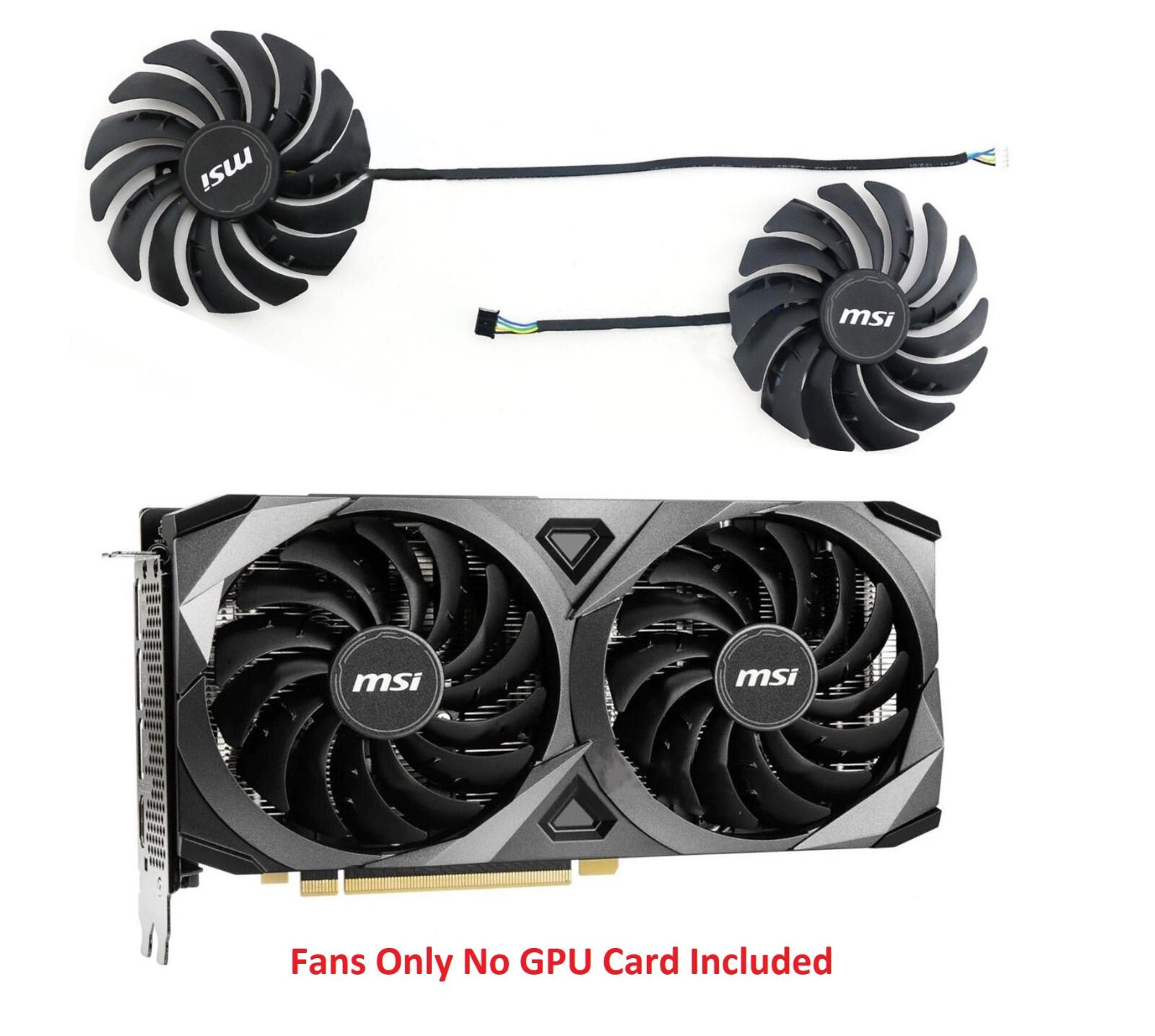 MSI Radeon RX 6600 XT MECH 2X 8G OC PLD10010B12HH Graphics Card Cooling Fan
