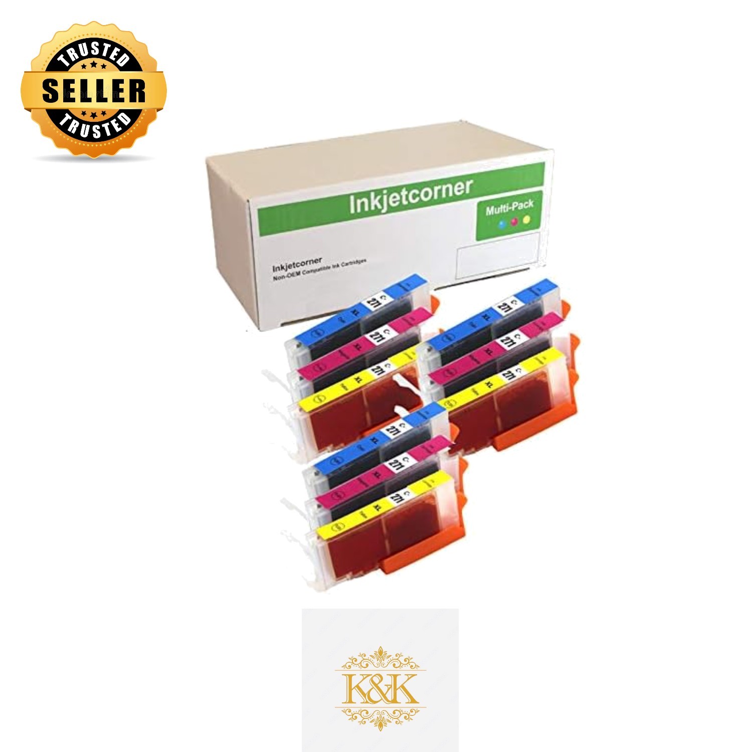9-Pack Refillable Ink Cartridges for CLI-271XL: 3 Cyan, 3 Magenta, 3 Yellow