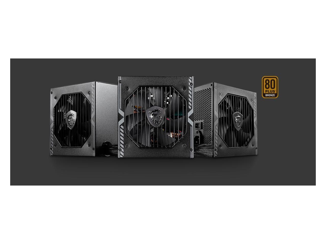 MSI MAG A650BN, Non-Modular Compact 650W Power Supply, 80+ Bronze, Low-Noise