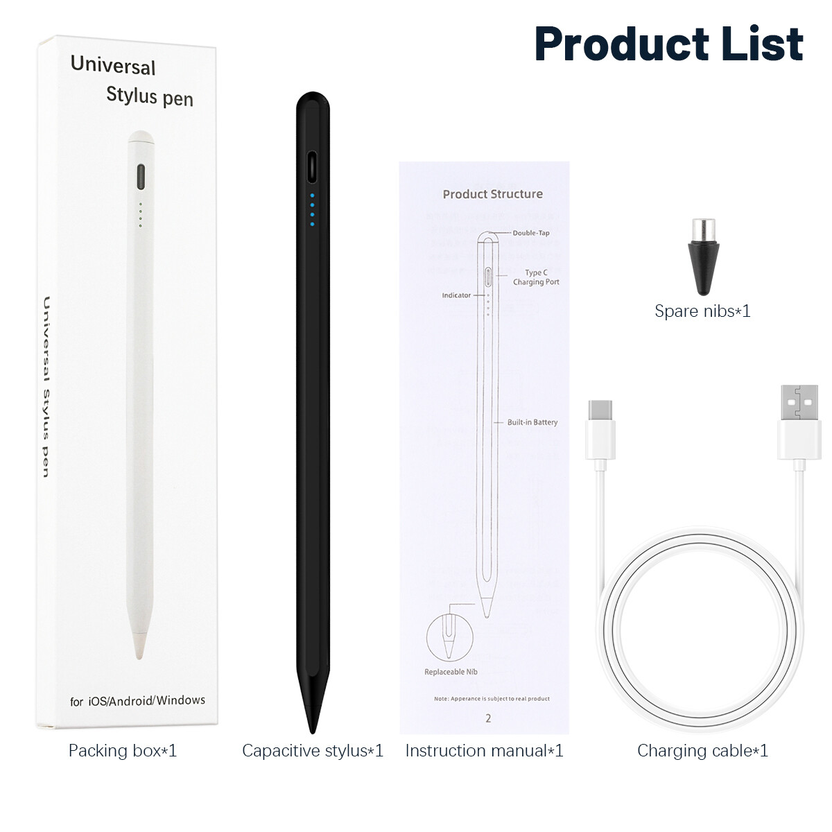 Universal Stylus Pencil For iPad iPhone Android Phone Tablet Capacitive Pen NEW