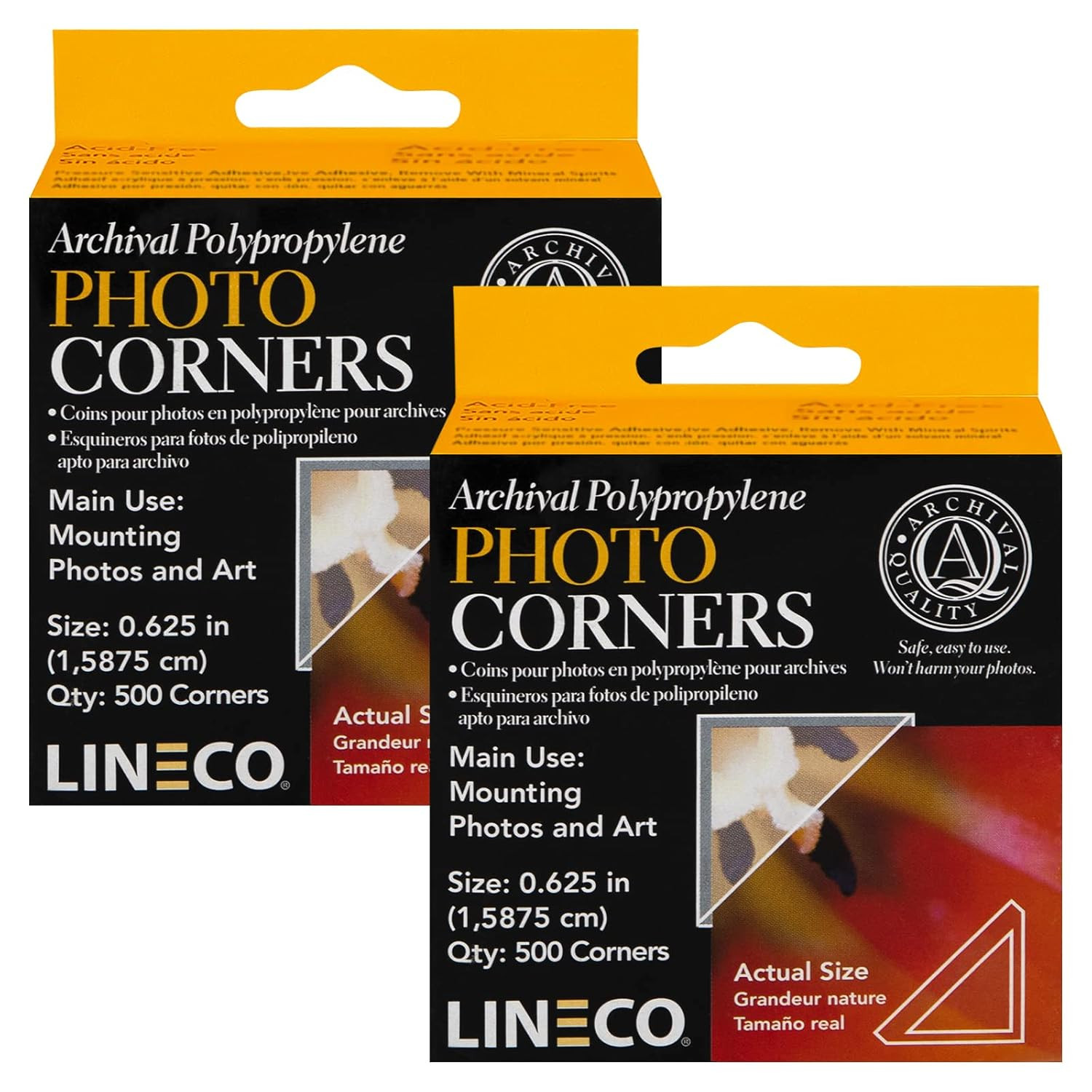 Infinity 0.625 Clear Acid-Free Archival Photo Corners Self Adhesive 2 Pack