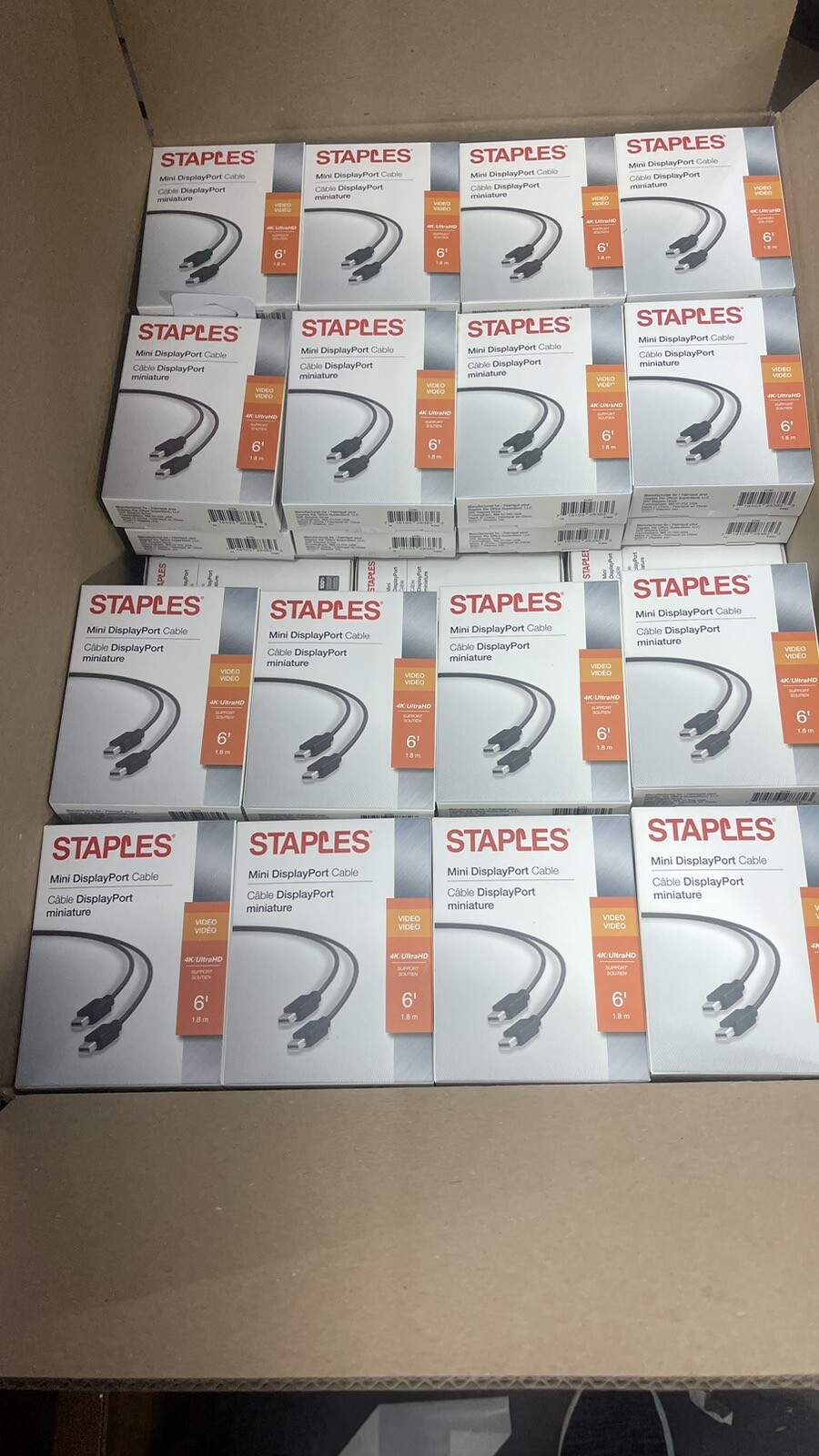 248 Staples Mini Display Port 6” Cable. New Video 4K / 3D Support. 248 Total.