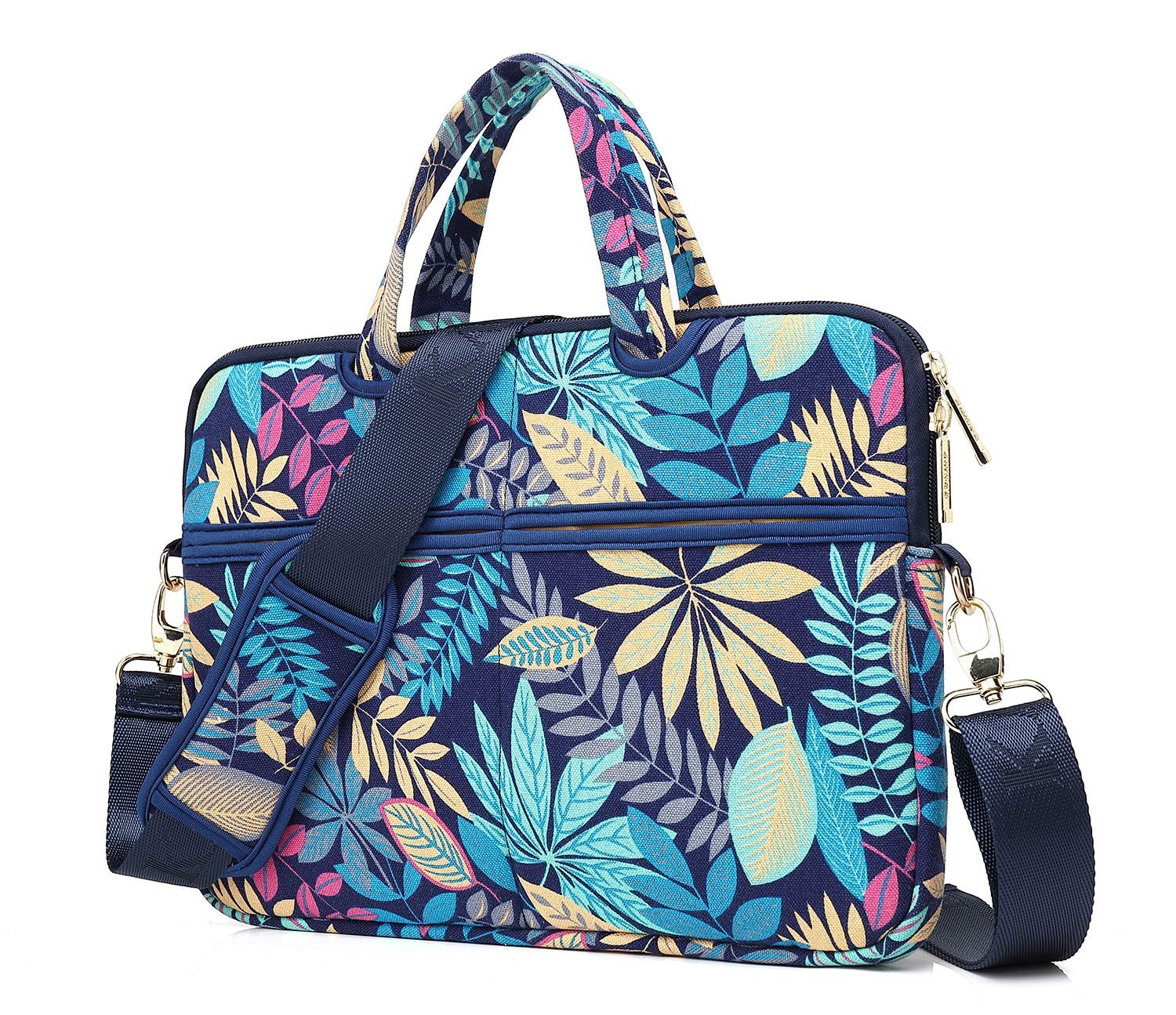 Blue Forest Pattern Waterproof Laptop Messenger Bag Case Fits 14/14.1 Inch