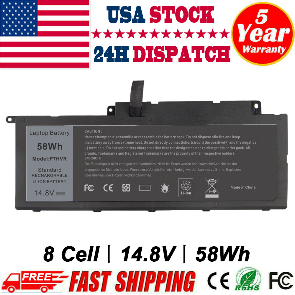 F7HVR Notebook Battery For Dell Inspiron 17 7000 7737 7746 14 15 15r 5545 58Wh
