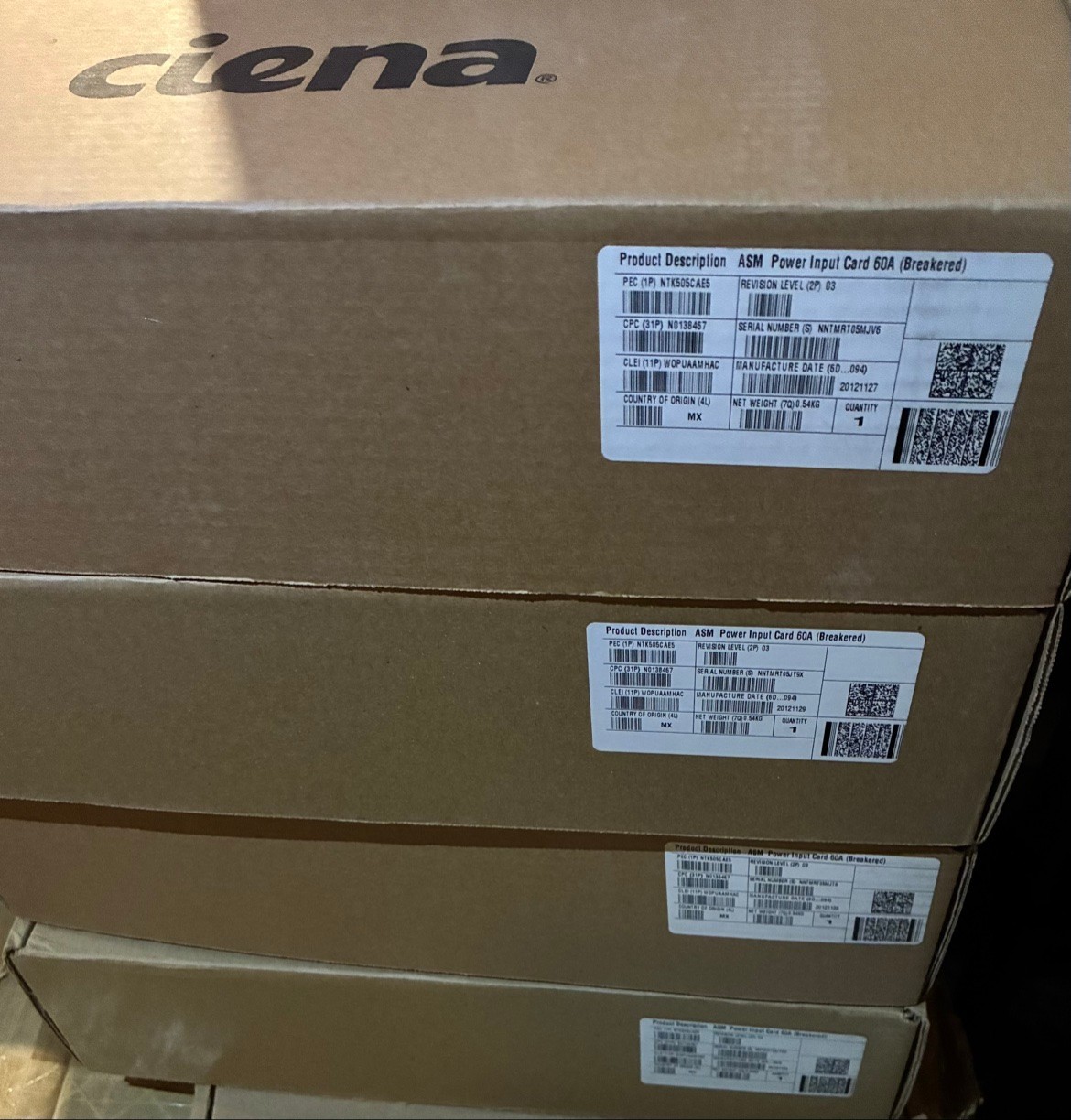 Ciena NTK505CAE5 Power Input Card 60A Breakered OME 6500 NEW