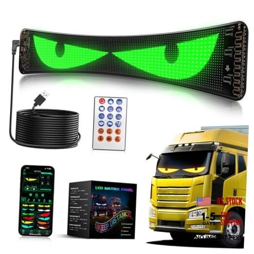 LED Eyes for Car Windshield, 1Pc 23.62"×4.72" Devil Eyes Light, Flexible