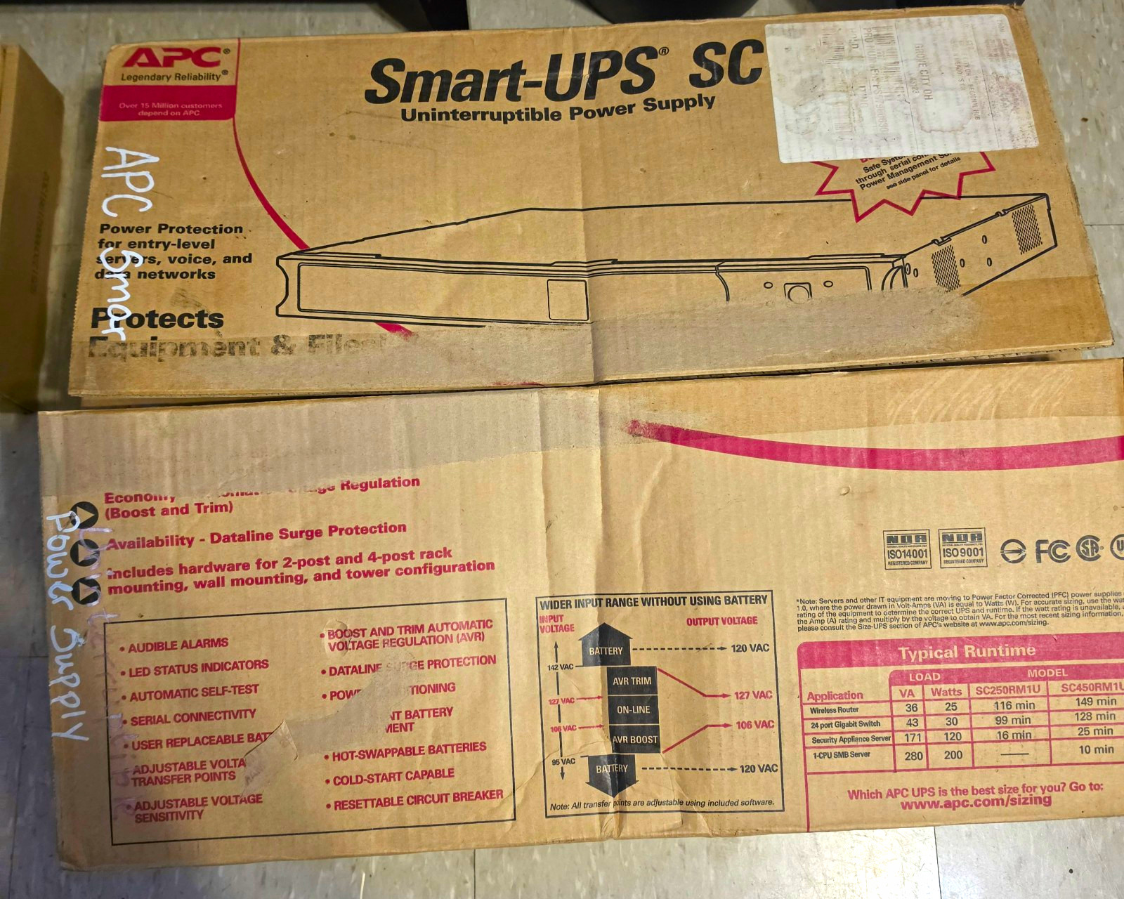 APC Smart-UPS SC 450VA 280W Rack Mount UPS 120VAC AVR Alarm LED Black
