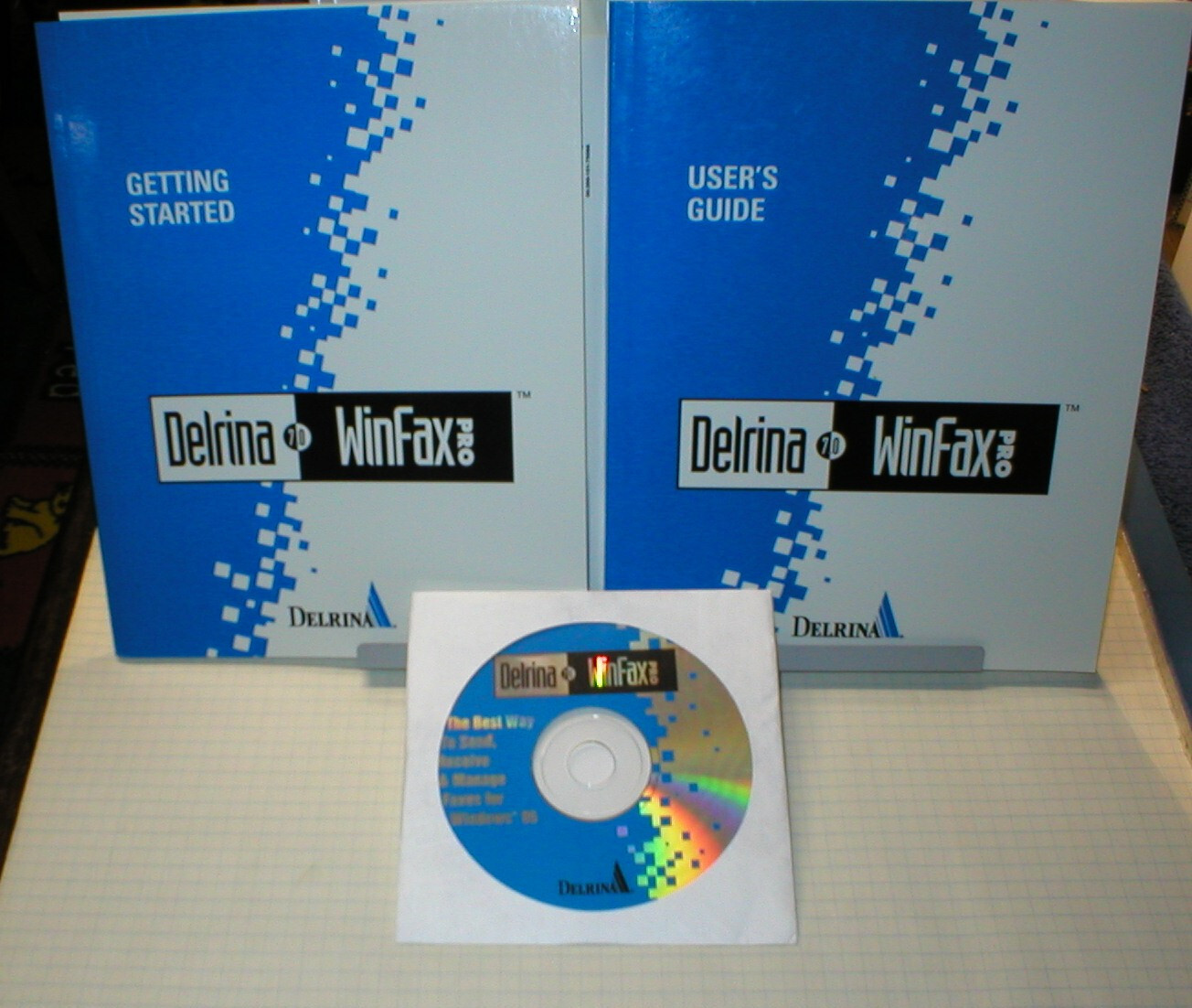 Vintage Delrina WinFax Pro Version 7.0 CD-ROM + Getting Started & User's Guides