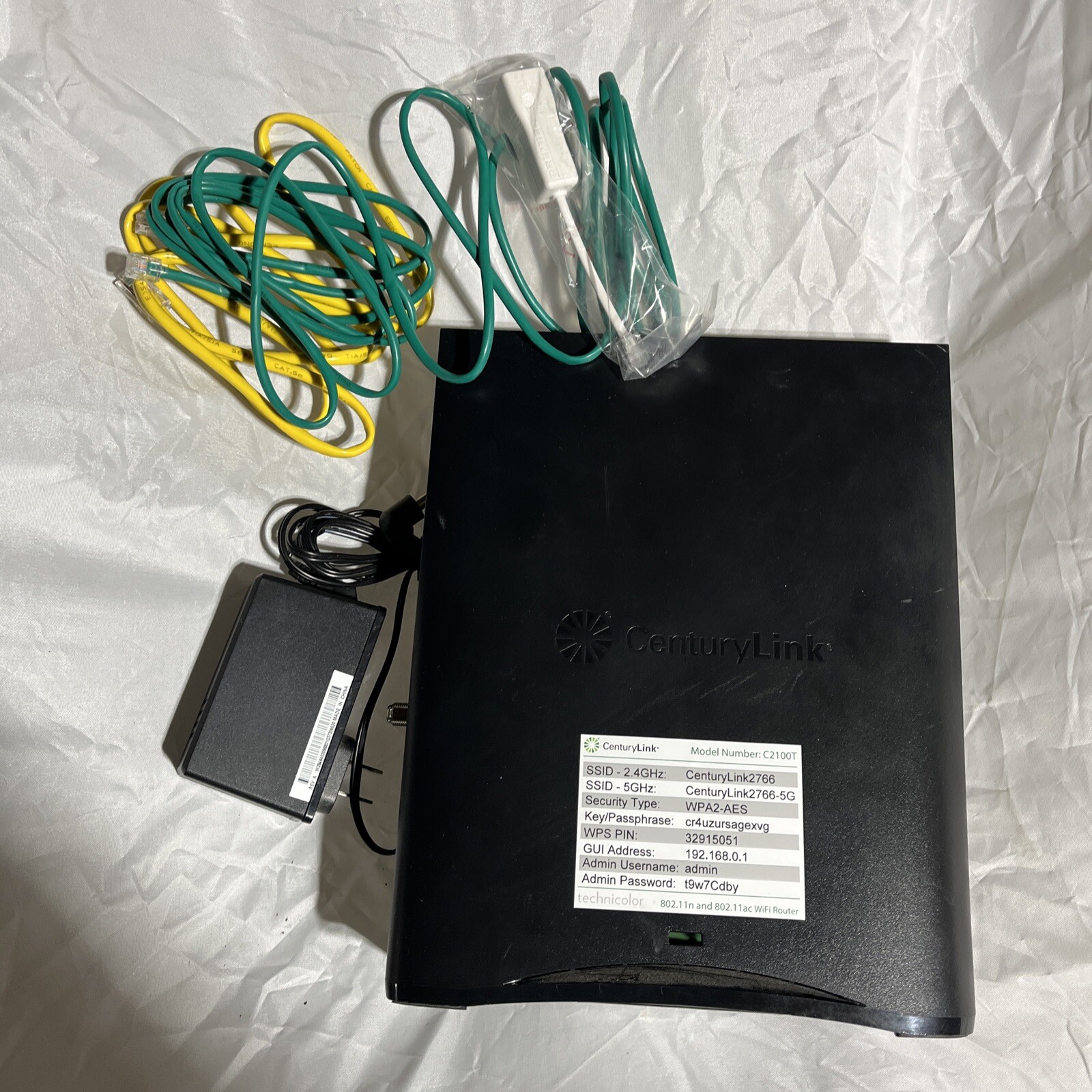 Centurylink Technicolor C2100T VDSL2 Ultra-Broadband Gateway No Ethernet Cable