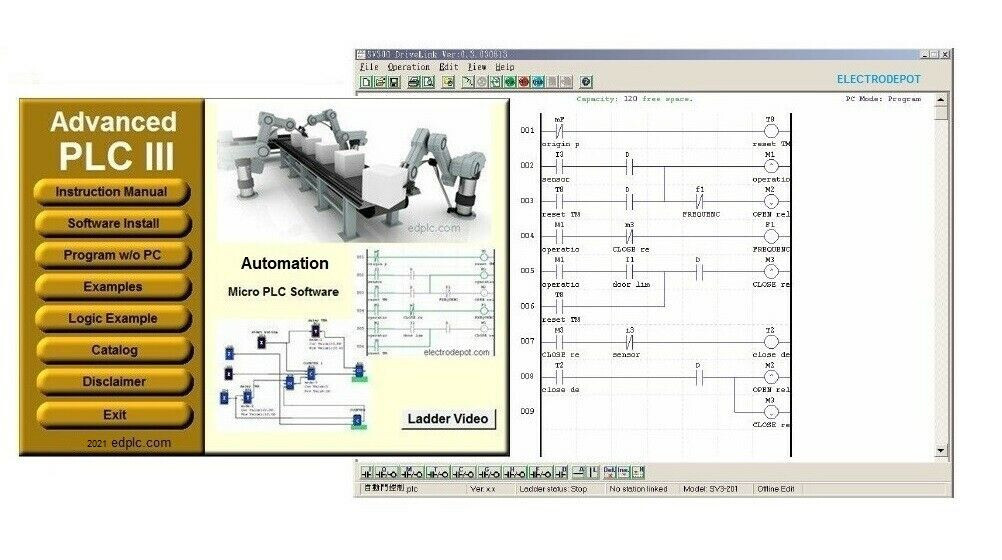 PLC Programming Software, Ladder Logic + Function Diagram & Simulator Monitoring