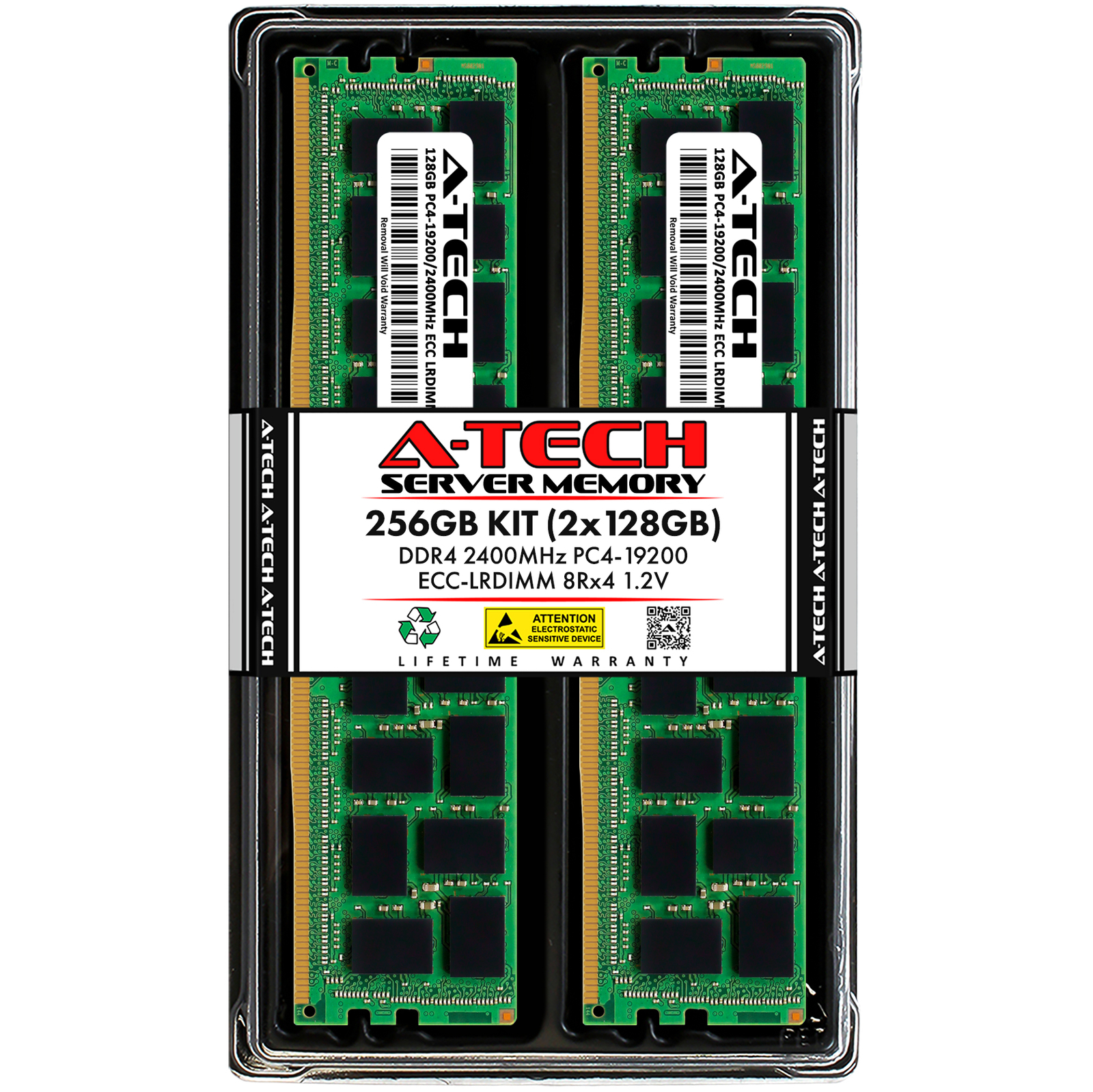 A-Tech 256GB 2x 128GB PC4-19200 DDR4 ECC Load Reduced LRDIMM Server Memory RAM