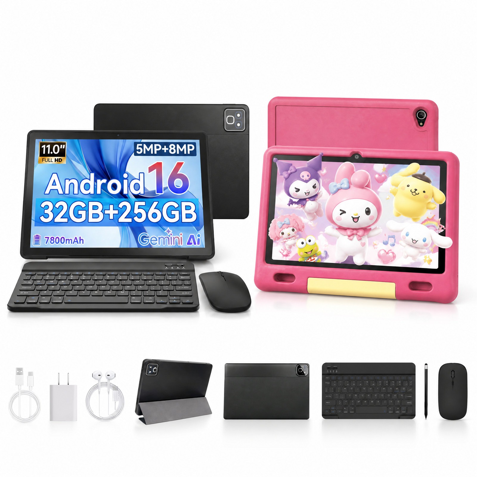 AEEZO Tablet 11" IPS TouchScreen PC Tablet 256GB + Kids Tablet Wifi 5G Bluetooth