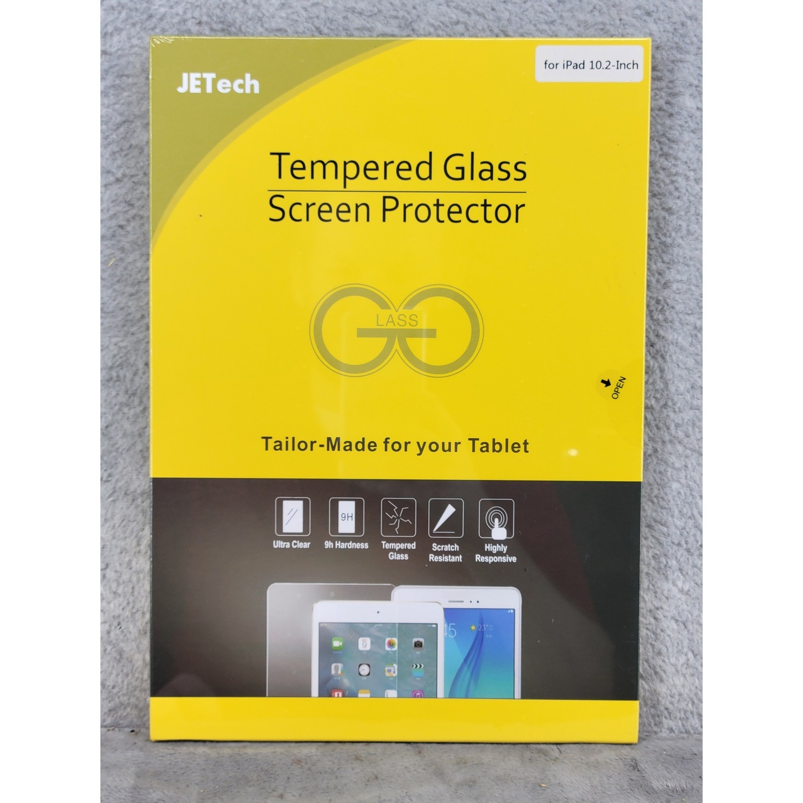 JETech Tempered Glass Screen Protector for iPad 10.2-Inch 9H Hardness Clear