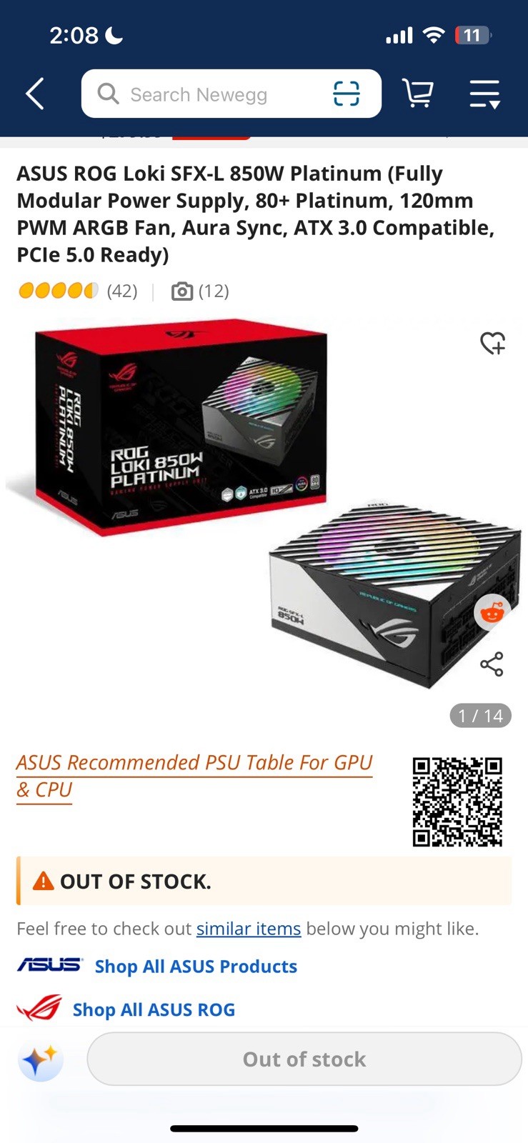 ASUS ROG Loki SFX-L 850W 80+ Platinum Efficiency Full Modular Power Supply
