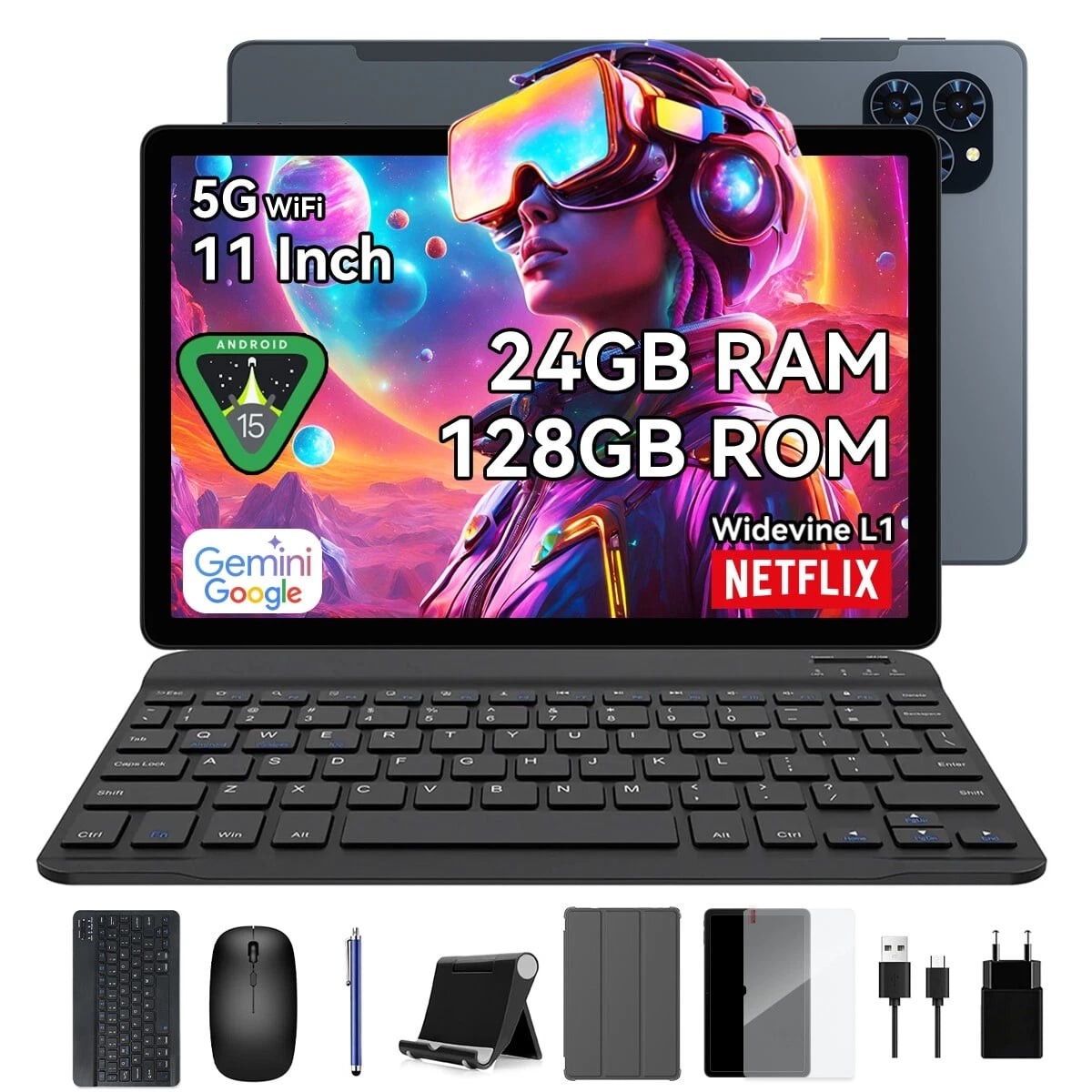 TABWEE T90 Android Tablet, 11 Inch FHD IPS Display, Octa-Core Unisoc T615 CPU,
