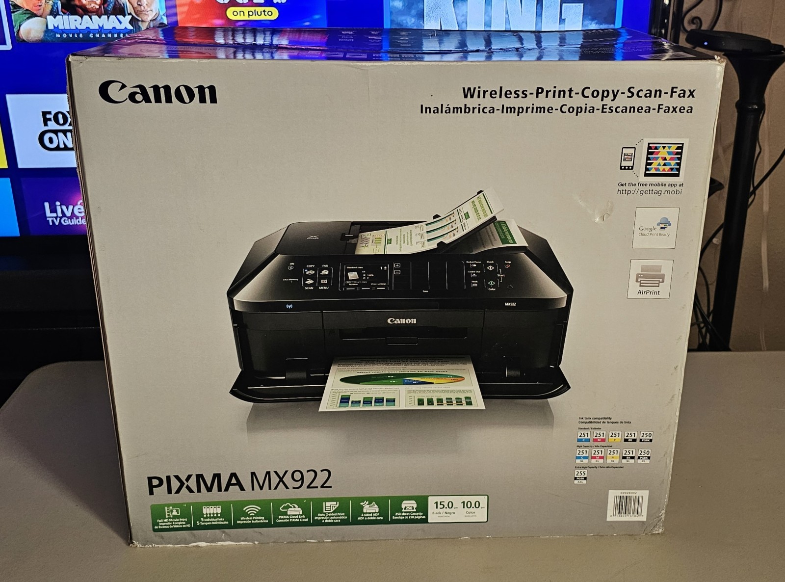 New Canon PIXMA MX922 Wireless All-In-One Inkjet Color Printer