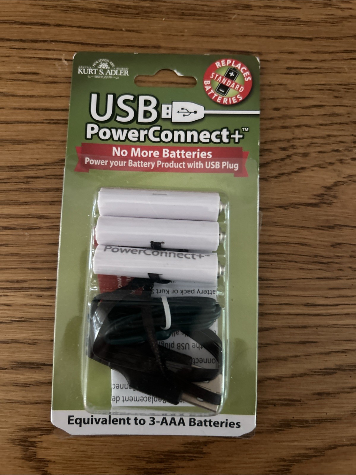 Kurt Adler USB PowerConnect Converter+ Pack - Replaces 3 AAA Batteries