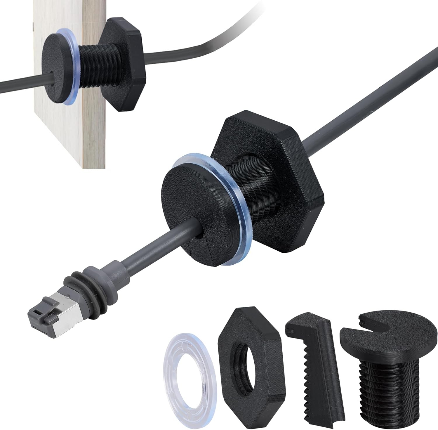 RV Cable Passthrough for Starlink Mini, RV Cable Grommet 35mm/1pcs Black