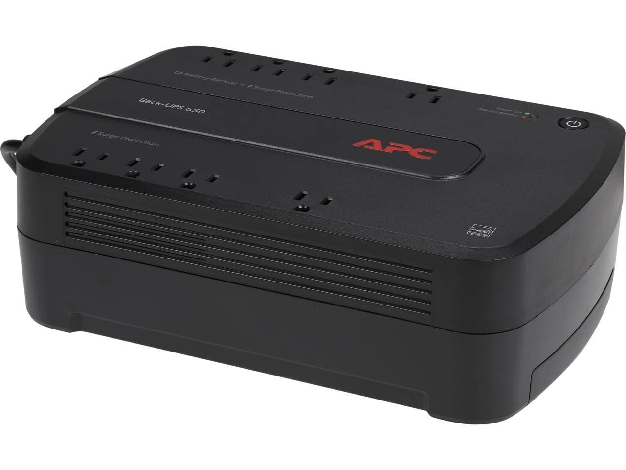 APC 650VA 390W UPS Battery Backup Power Supply for PC Wi-Fi Router Black