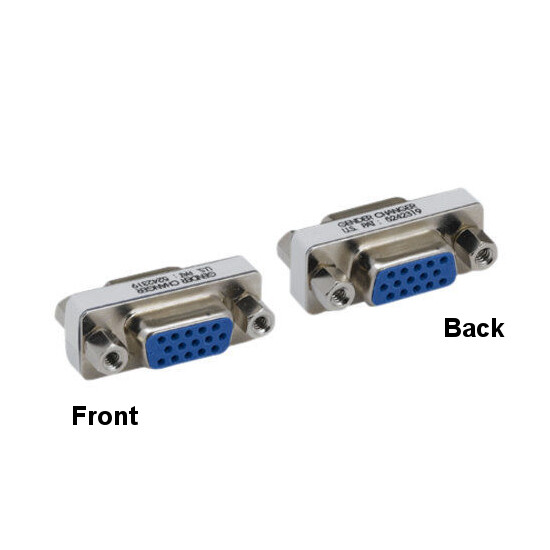 [x10] HD15 Female/Female Mini Adapter VGA 15 Pin Low Profile Changer for Video
