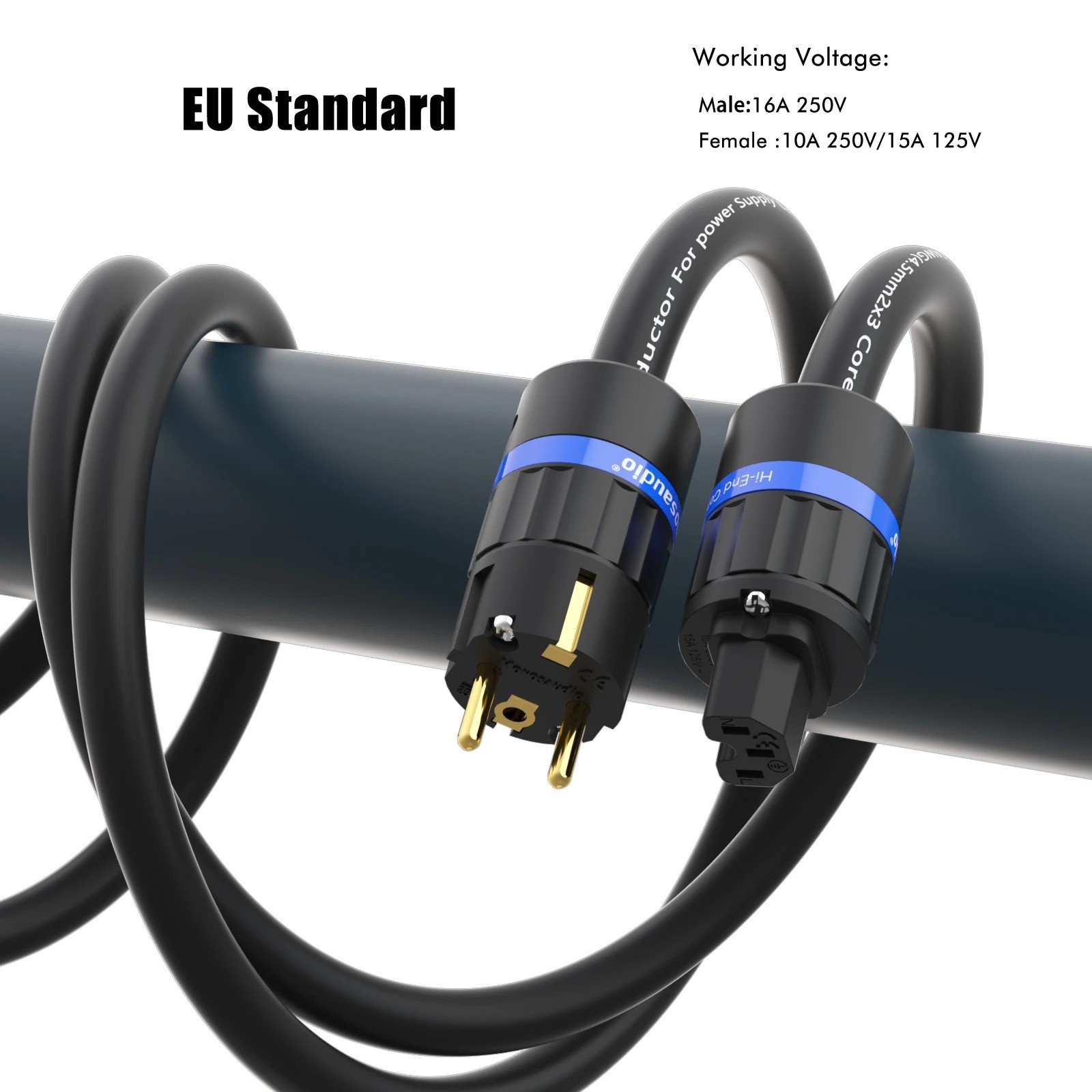 Hifi Power Cable 4.5Square OFC EU/US Version AC Supply Wire Schuko Power Cord
