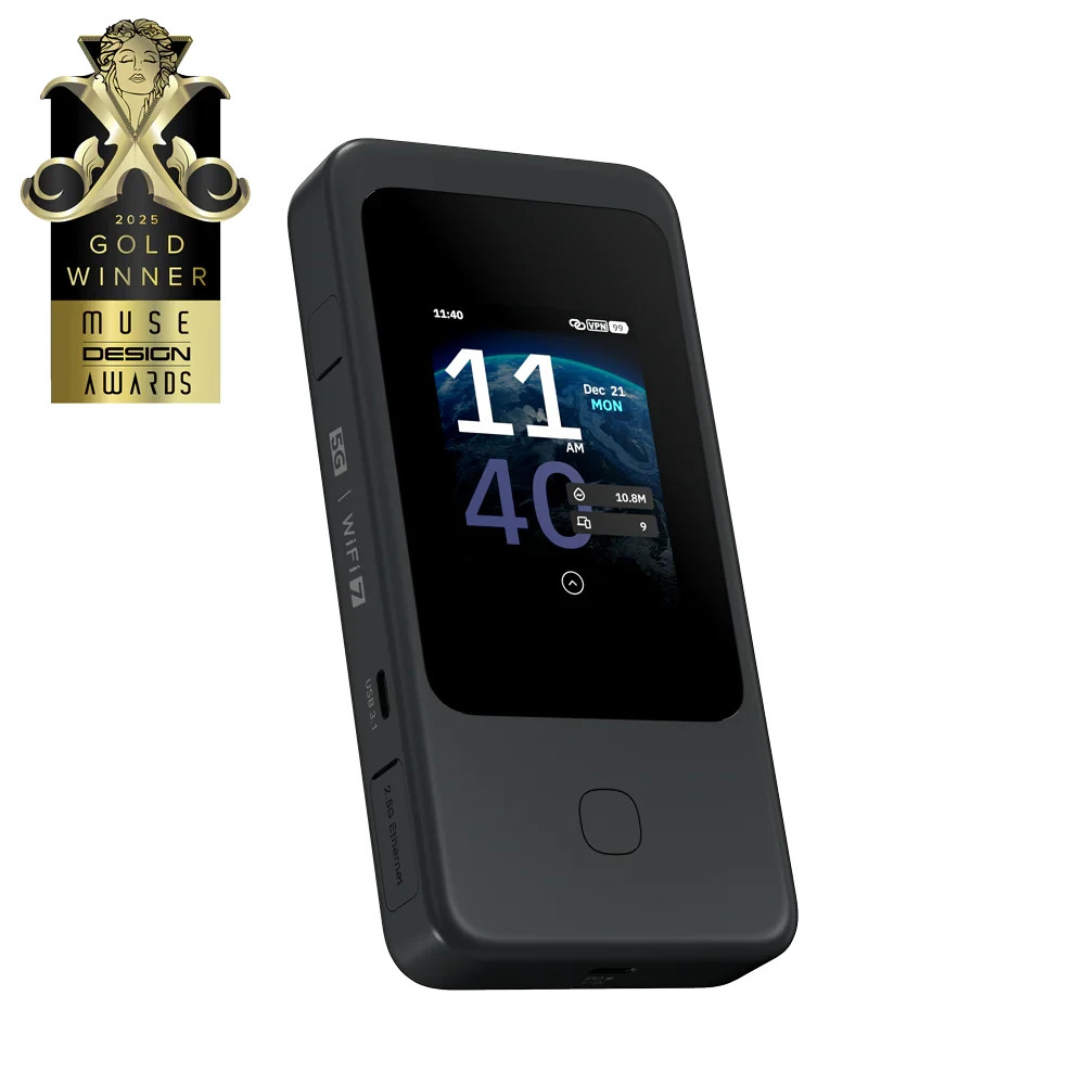 GL.iNet Mudi 7 GL-E5800 Mobile Cellular WiFi 7 Dual eSIM/SIM 5G NR Travel Router