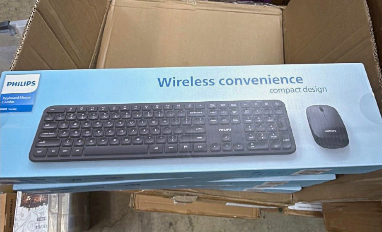 Philips Wireless Compact Design Keyboard and Mouse Combo Bundle, Black