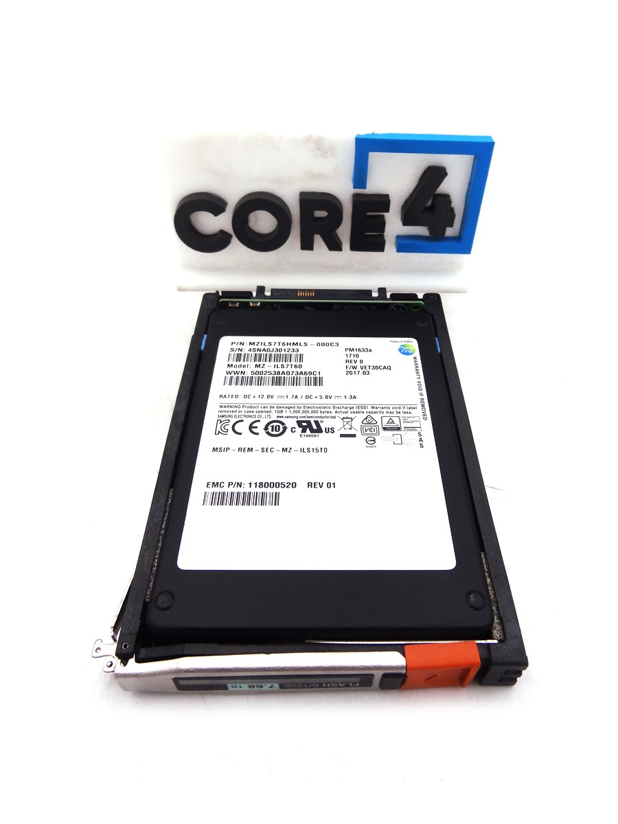EMC 005052112 7.68TB 12G SAS UNITY 2.5IN SSD (D3F-2SFXL2-7680)