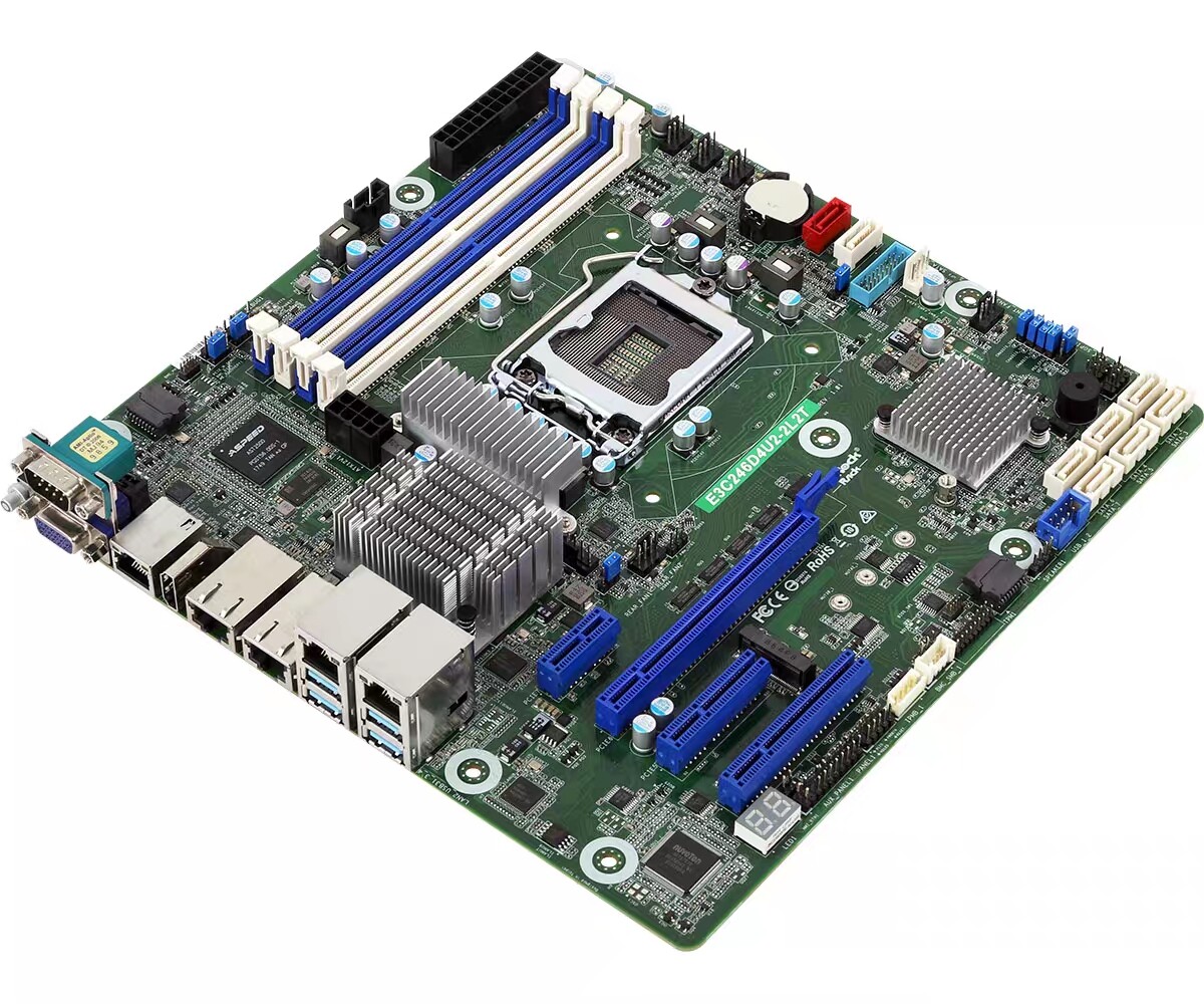 ASRock Rack E3C246D4U2-2T 10GbE mATX 8xSATA LGA1151 Dual DDR4 Support server nas