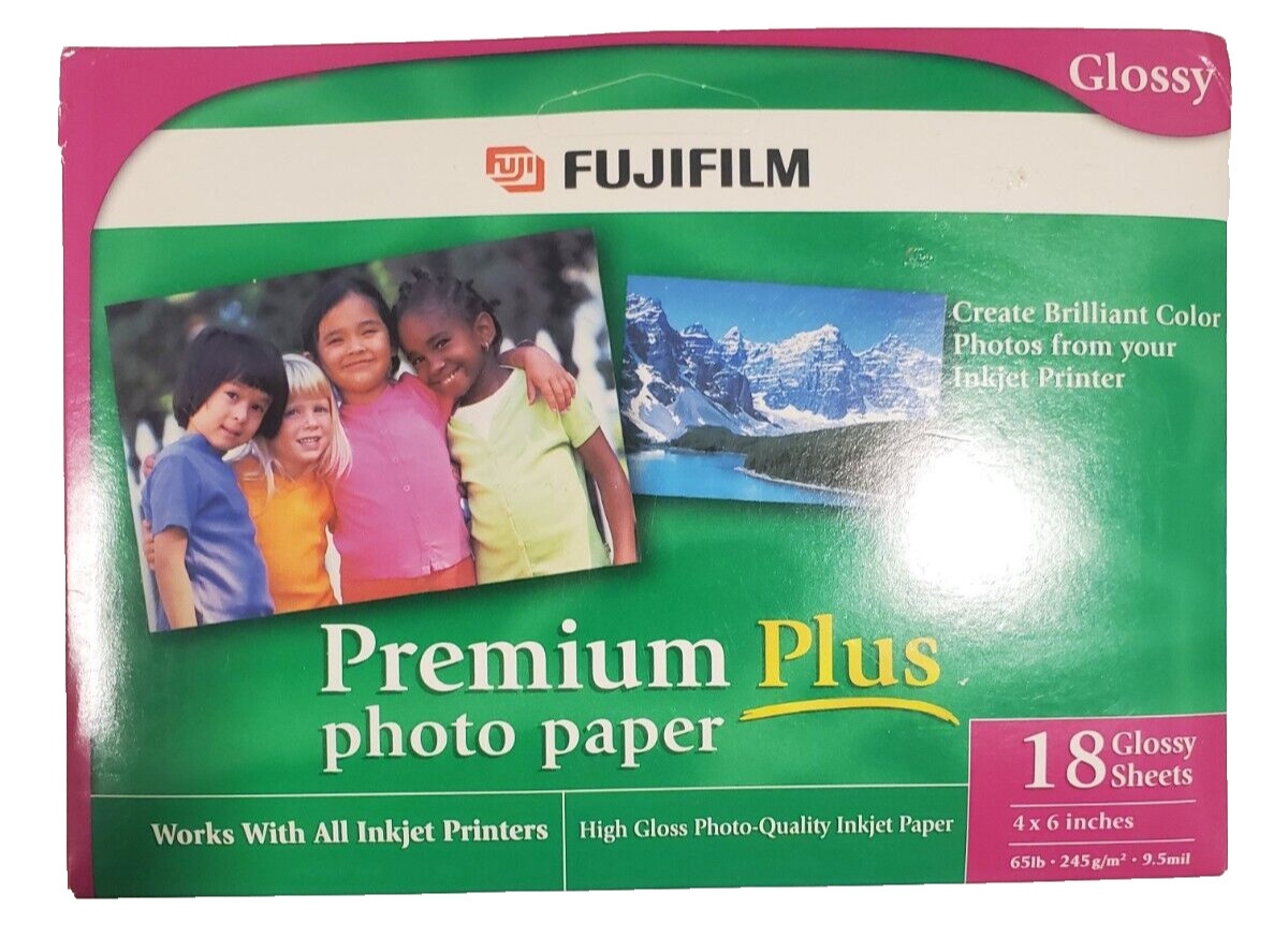 New FUJIFILM High Gloss Premium Plus Photo Paper . 18 Sheets 4 x 6 Inches