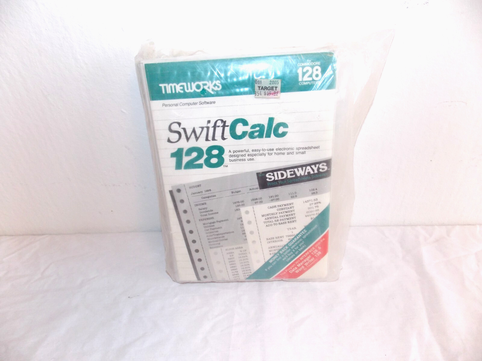 BRAND NEW SEALED COMMODORE 128 --- SWIFT CALC 128 WITH SIDEWAYS TIMEWORKS