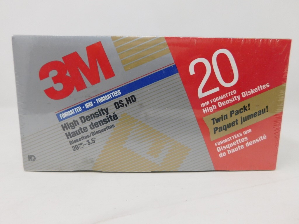 3M IBM Formatted High Density DS HD 3.5" diskettes Pack of 20 made in USA NEW