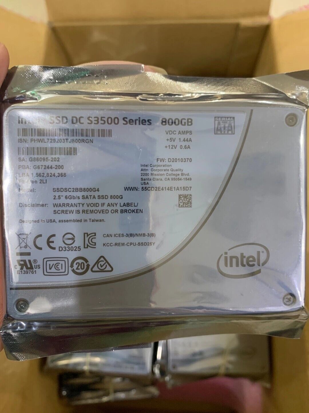 Intel DC S3500 800GB SSD 2.5" SATA 6Gb/s Solid State Drive SSDSC2BB800G4