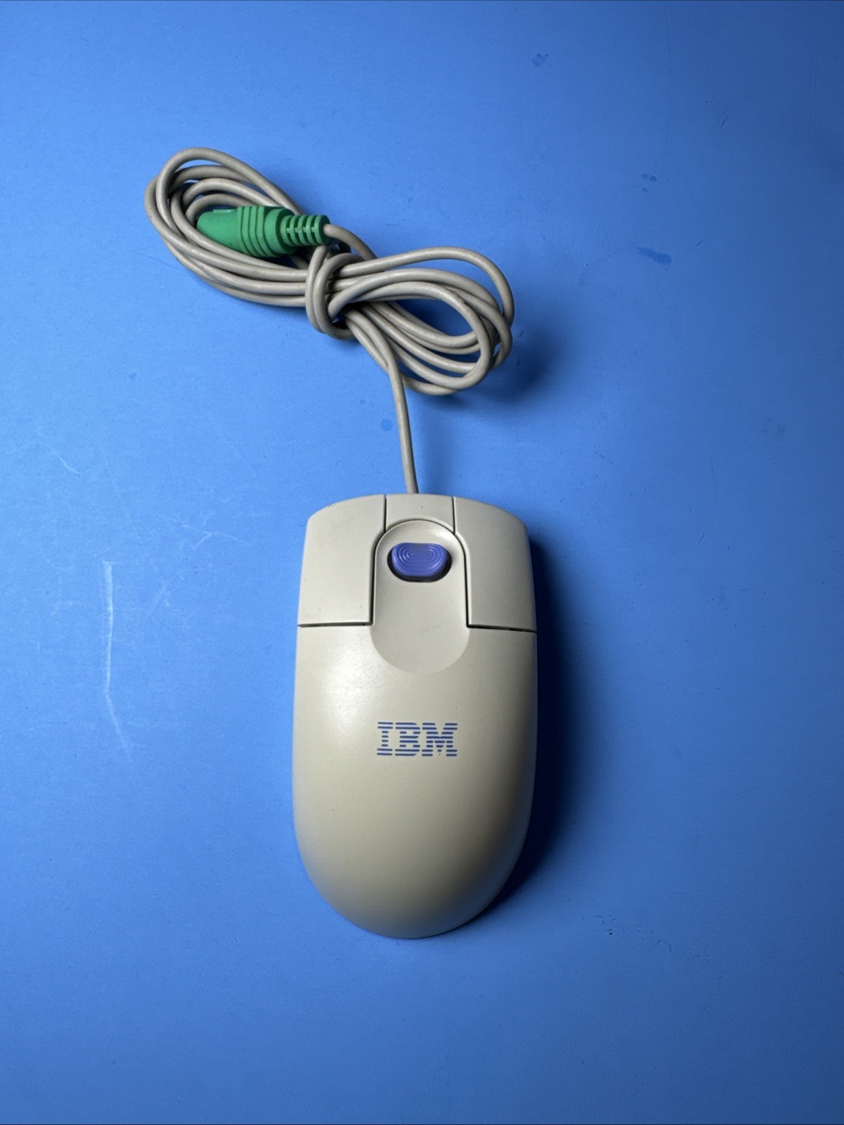 2000 IBM MO09K PS/2 ScrollPoint II Ball Mouse for PC ~ Beige Tested Working