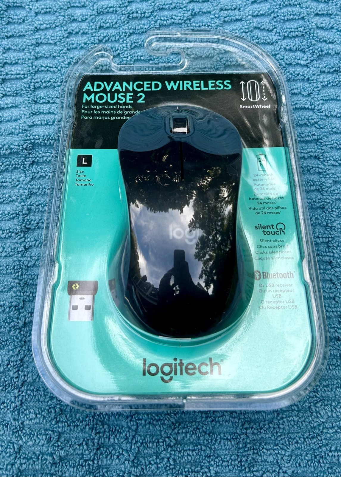 Logitech Signature L Plus Wireless Mouse - Large Size - Black - 910-007080 NEW