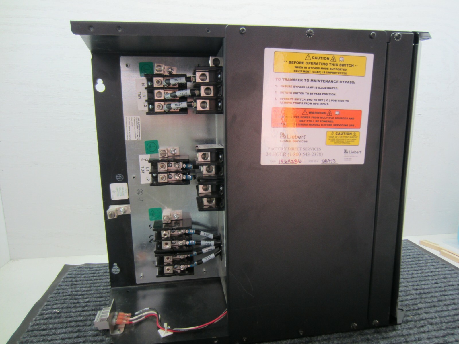 Emerson Liebert Maintenance Bypass Cabinet NMBHW41 Complete With Covers  Covers