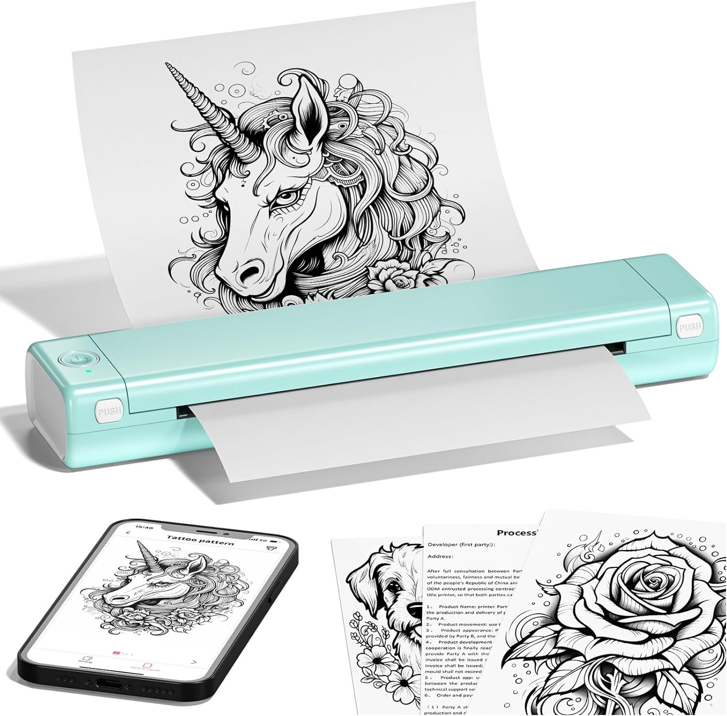 Itari M08F PortableTattoo Stencil-Printer - Bluetooth Wireless Thermal Printer