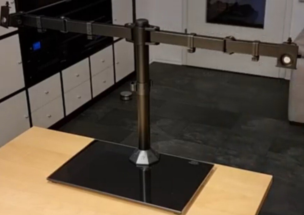 ErGear Black Dual Monitor Table Stand EGCM3 NEW Adjustable See Description